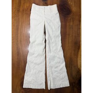 Vintage Y2K Bebe Women's Pants 0 Flare Mid rise Linen Stretch Viscose XX27